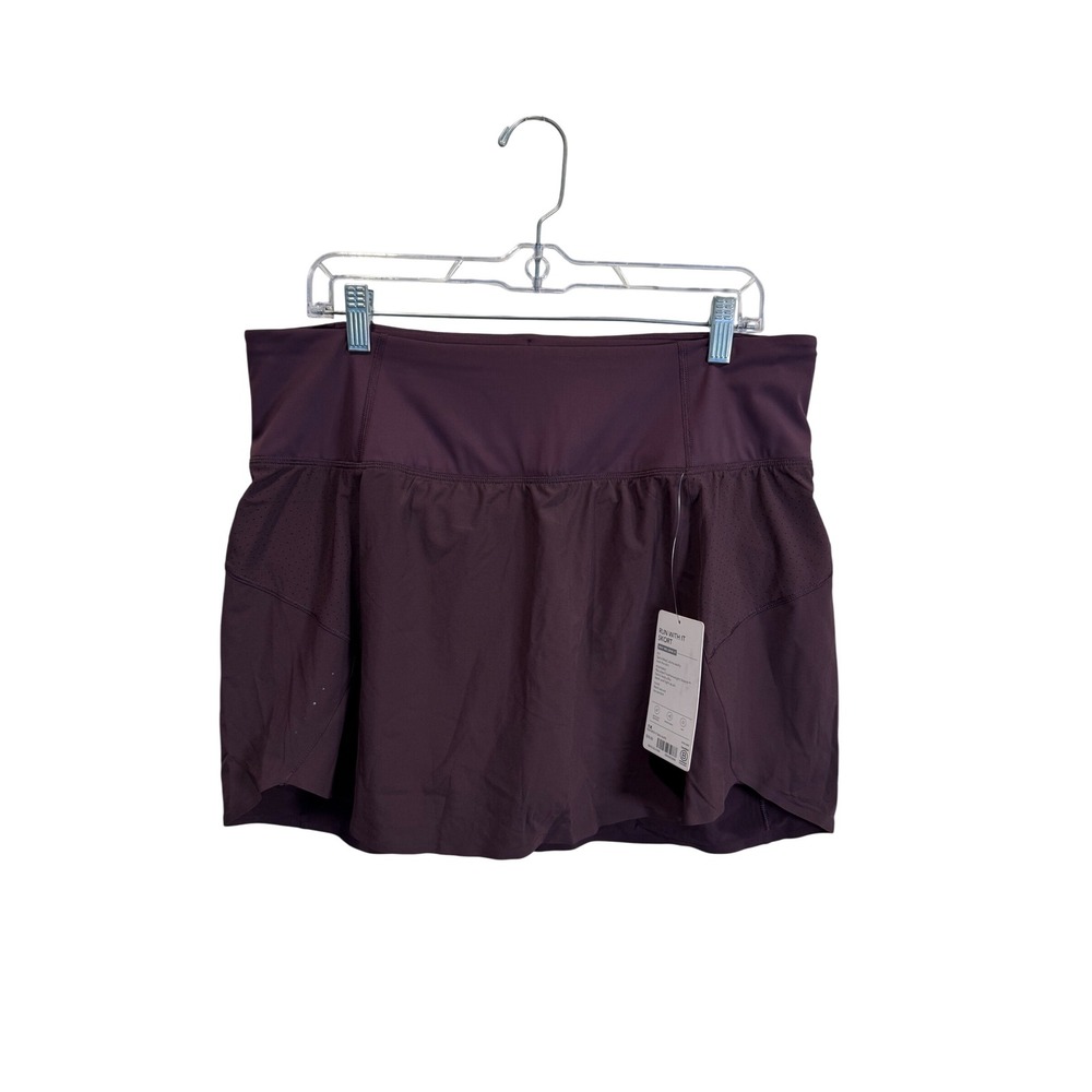 Athleta Run With It Skort Purple Athletic Running Skirt‎ Back Zip Pocket Size 1X